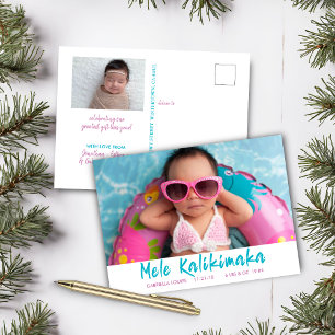 Cartão Postal De Festividades Cute Mele Kalikimaka Christmas Baby Holiday Photo