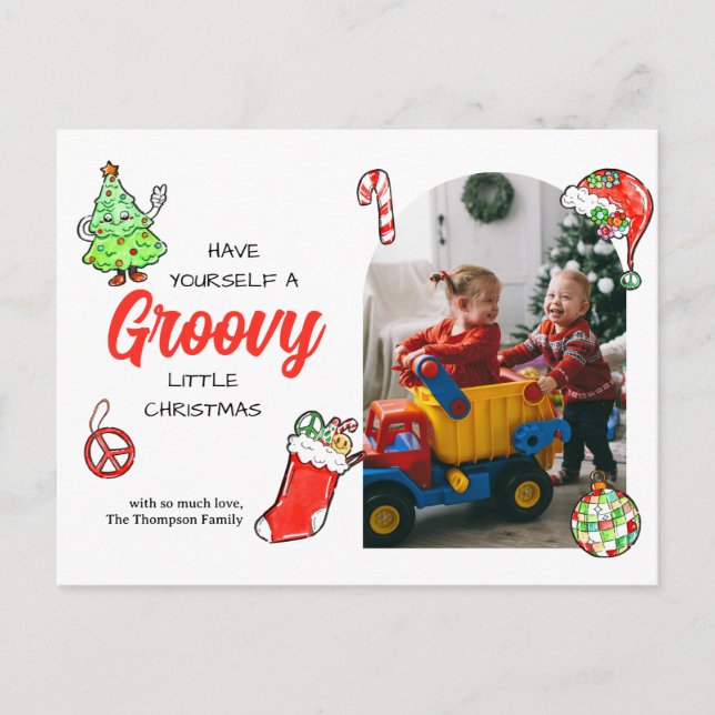 Cartão Postal De Festividades Cute Tenha Uma Foto De Natal Engraçada (Frente)