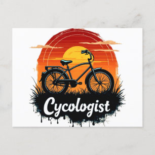 Cartão Postal De Festividades Cycologist Bike Adventure: Teto Gráfico Sunset