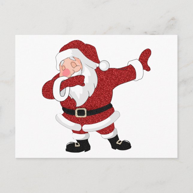 Cartão Postal De Festividades Dabbing Red Santa Claus | Feriado divertido Humor  (Frente)