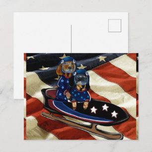 CARTÃO POSTAL DE FESTIVIDADES DACHSHUND 