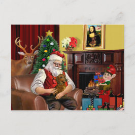 Cartão Postal De Festividades Dachshund do Papai Noel (m/p)