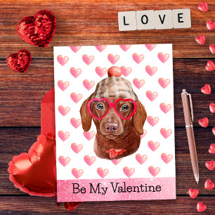 Cartão Postal De Festividades Dachshund Engraçado Seja Meu Namorado Cachorro Dia
