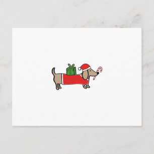 Cartão Postal De Festividades Dachshund Natal