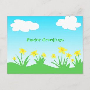 Cartão Postal De Festividades daffodils amarelos - Cartão-postal