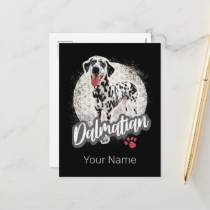 Cartão Postal De Festividades Dalmaciano Com Pata Vintage Design De Cães