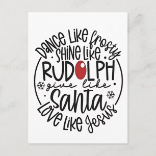 Cartão Postal De Festividades Dança Como Um Brilho Sorrente como o Natal Rudolph