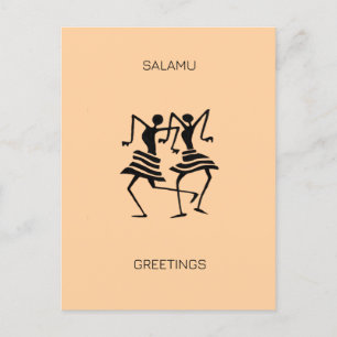 Cartão Postal De Festividades Dança de Celebração de Arte Africana