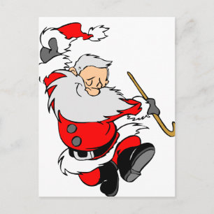 Cartão Postal De Festividades Dançando Papai Noel no Natal