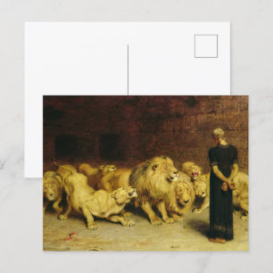 Cartão Postal De Festividades Daniel no Lions'Den, 1872, por Briton Riviere