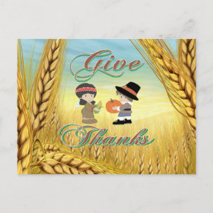 Cartão Postal De Festividades Dar Obrigados