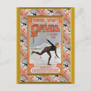 Cartão Postal De Festividades Davos 1906