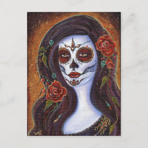 Cartão Postal De Festividades Day of the dead postcard by Renee Lavoie