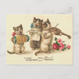 Cartão Postal De Festividades De "cartão francês do ano novo do vintage Bonne