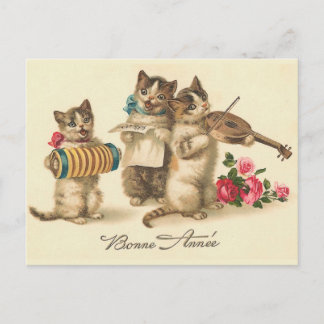 Cartão Postal De Festividades De "cartão francês do ano novo do vintage Bonne