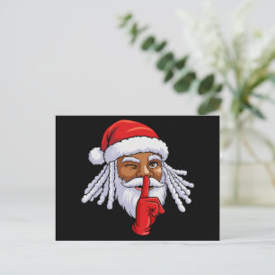 Cartão Postal De Festividades Decência do Natal do Papai Noel Africano Americano