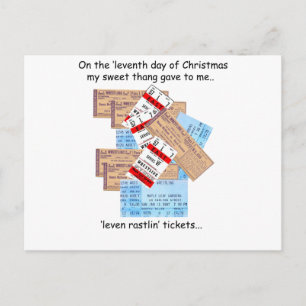 Cartão Postal De Festividades Décimo primeiro Natal do campónio do dia