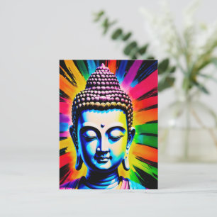 Cartão Postal De Festividades Decor Buddha Neon