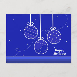 Cartão Postal De Festividades Decorações de Feriado Elegantes