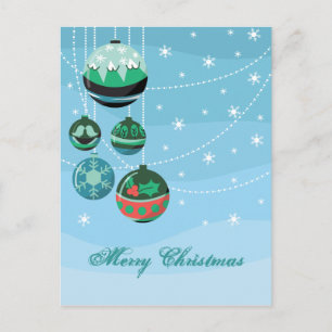 Cartão Postal De Festividades Decorações de Natal