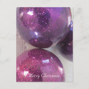 Cartão Postal De Festividades Decorações de Natal Roxas