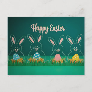 Cartão Postal De Festividades Decorações Modernas de Coelho de Páscoa em Acrílic