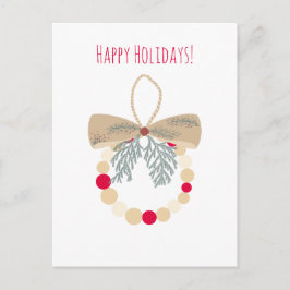 Cartão Postal De Festividades Decorative Christmas wreath with natural elements