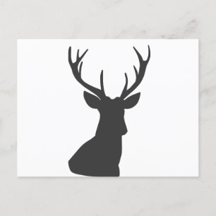 Cartão Postal De Festividades Deer Deer Silhouette Animal Selvagem Postca
