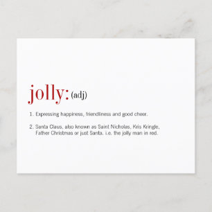 Cartão Postal De Festividades Definição de Natal Jolly