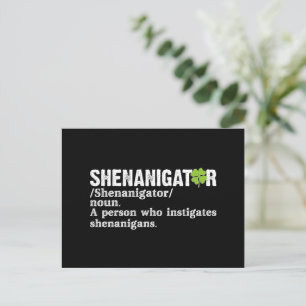 Cartão Postal De Festividades Definição de Shenanigator Dia de São Patrício
