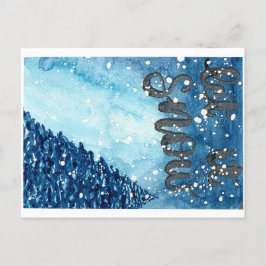 Cartão Postal De Festividades Deixais lhe para nevar pintura original da