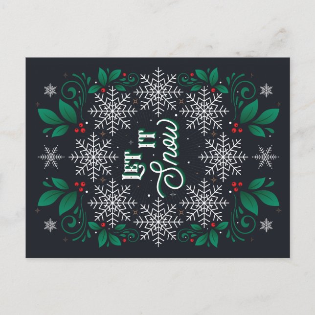 Cartão Postal De Festividades Deixar que o Cartão-Postal de Neve (Frente)