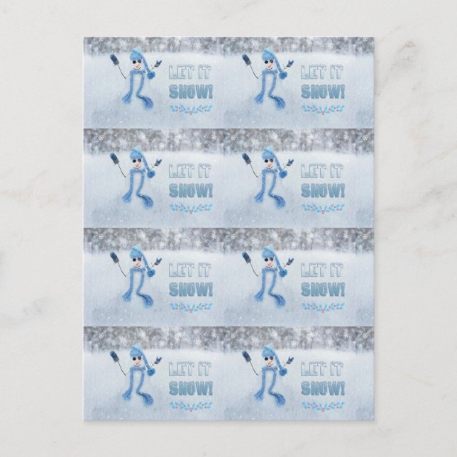 Cartão Postal De Festividades Deixe-o nevar (Frente)