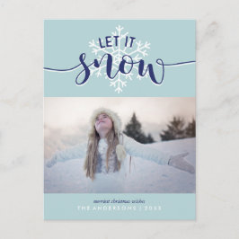 Cartão Postal De Festividades Deixe-O Neve! Foto de Feriado