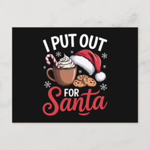 Cartão Postal De Festividades Deixo para o Papai Noel Biscoitos de Cacau de Nata