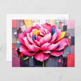 Cartão Postal De Festividades Delicar Peony em Estilo de Abstrato Moderno