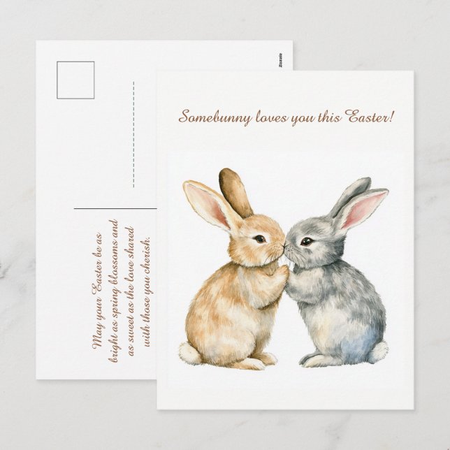 Cartão Postal De Festividades Delícia de Páscoa 🐇 Hoppy personalizável (Frente/Verso)