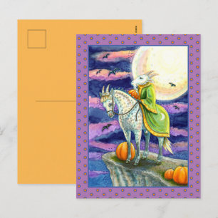 CARTÃO POSTAL DE FESTIVIDADES DEMÔNIO CABRA, CORCEL INFALÍVEL FANTASIA HALLOWEEN