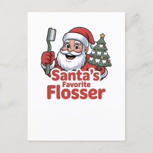 Cartão Postal De Festividades Dentista dentário favorito do Flosser de Natal dos