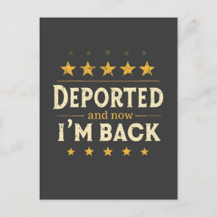 Cartão Postal De Festividades Deportado e agora estou de volta à imigração mexic