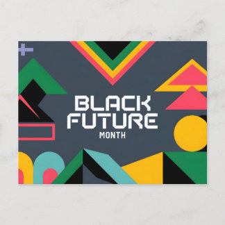 Cartão Postal De Festividades Des Geométricas do Abstrato de Futuro Negro Dinâmi