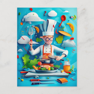 Cartão Postal De Festividades Descrição do Future Star Chef Dream for Kids: