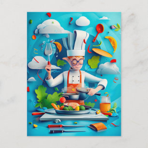 Cartão Postal De Festividades Descrição do Future Star Chef Dream for Kids: