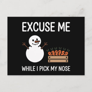 Cartão Postal De Festividades Desculpe Enquanto Eu Escolho Meu Boneco de Neve de