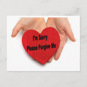 Cartão Postal De Festividades Desculpe, por favor me perdoe as mãos de Namorados