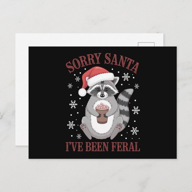Cartão Postal De Festividades Desculpem Papais noeis que eu fui Feral Christmas  (Frente/Verso)