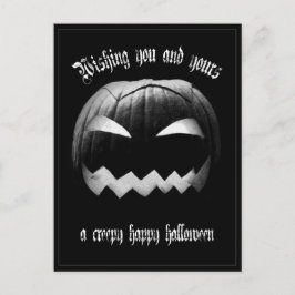 Cartão Postal De Festividades Desejando a você e aos seus um feliz Halloween ass