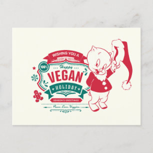 Cartão Postal De Festividades Desejando a Você um Feliz Feriado Vegano