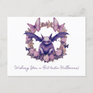 Cartão Postal De Festividades Desejando-lhe um Dia das Bruxas Bat-tastic