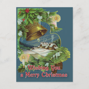 Cartão Postal De Festividades Desejando-lhe um Feliz Cartão de Vintagem de Natal